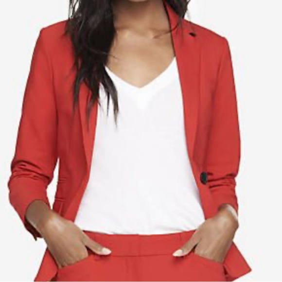 Women’s red business suit jacket by Express - size 10 - Picture 6 of 6